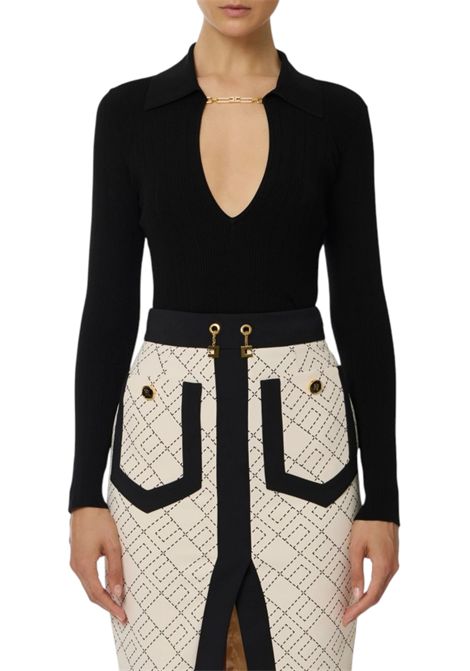 Ribbed knit with openwork details ELISABETTA FRANCHI | sweaters | MK09B56E2110